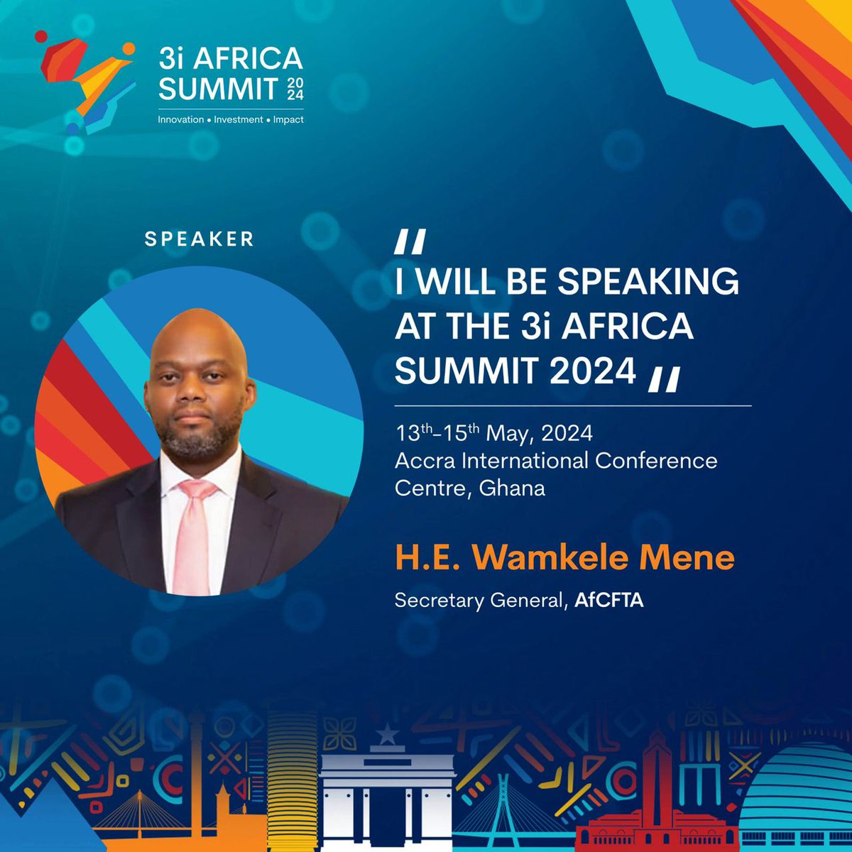 Secretary General of the @AfCFTA Secretariat H.E. @MeneWamkele will be Speaking at the @3iafricasummit. #Innovation #investment #impact