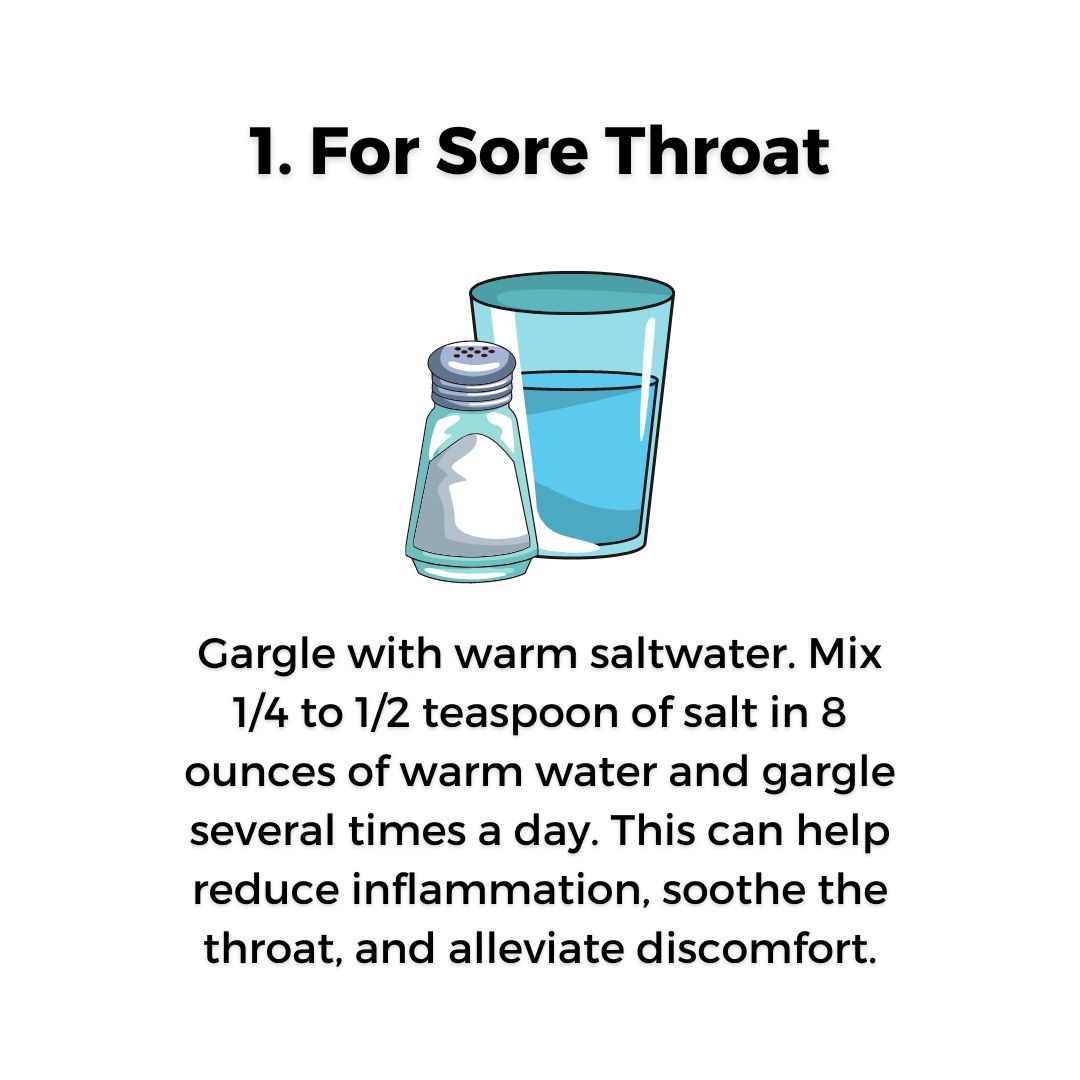 Natural Remedies You Should Know For Your Health And Wellbeing.

1. For Sore throat