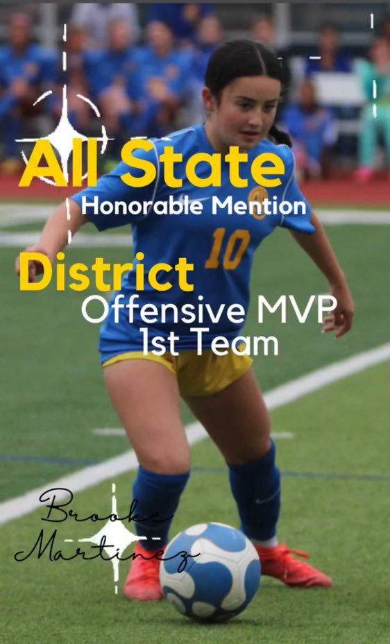 Honored to receive an ALL STATE mention, DISTRICT OFFENSIVE MVP, DISTRICT 1st TEAM ⚽️ & ACADEMIC ALL DISTRICT 📚 MULES UP!! 💙💛