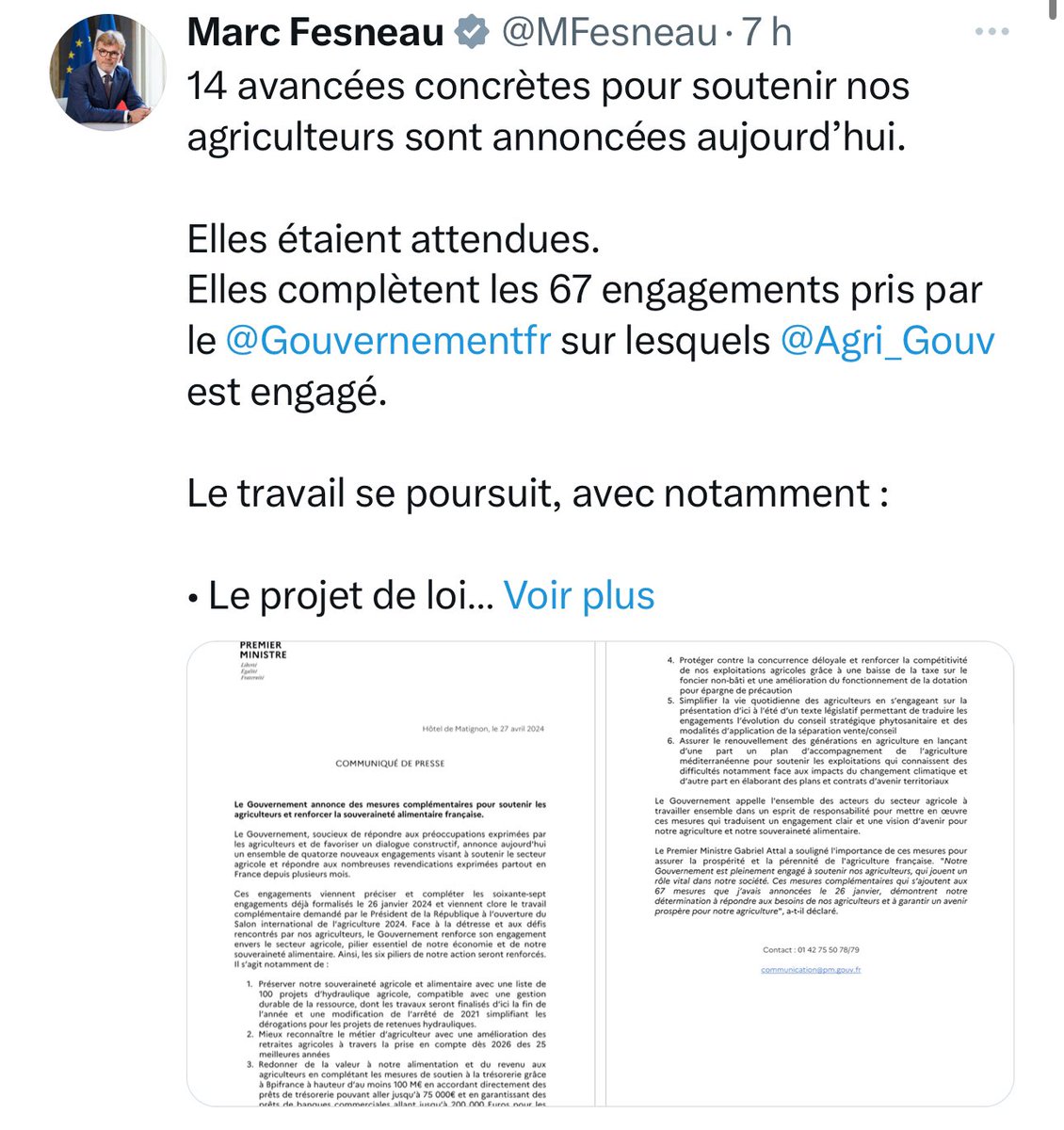 Gabriel Attal et Marc Fesneau multiplient les annonces superficielles mais ne s’attaquent pas à l’essentiel : la concurrence déloyale, conséquence des accords de libre-échange de l’UE. Retrouvez mon projet pour vraiment défendre l’agriculture française :