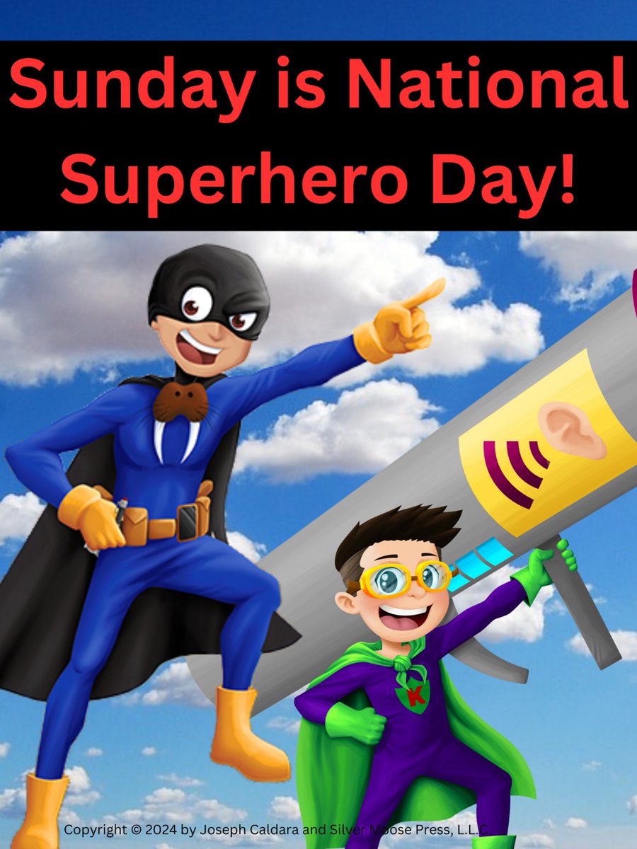 Hey Parents: Tomorrow is National Superhero Day! Celebrate by picking up The Black Walrus and Kevin for your kids, the new MG novel by author @Joseph_Caldara. eBook FREE TODAY: bit.ly/bwalrusk #booktok #IARTG #middlegradereads #weekend #kidlit #captainunderpants #dogman