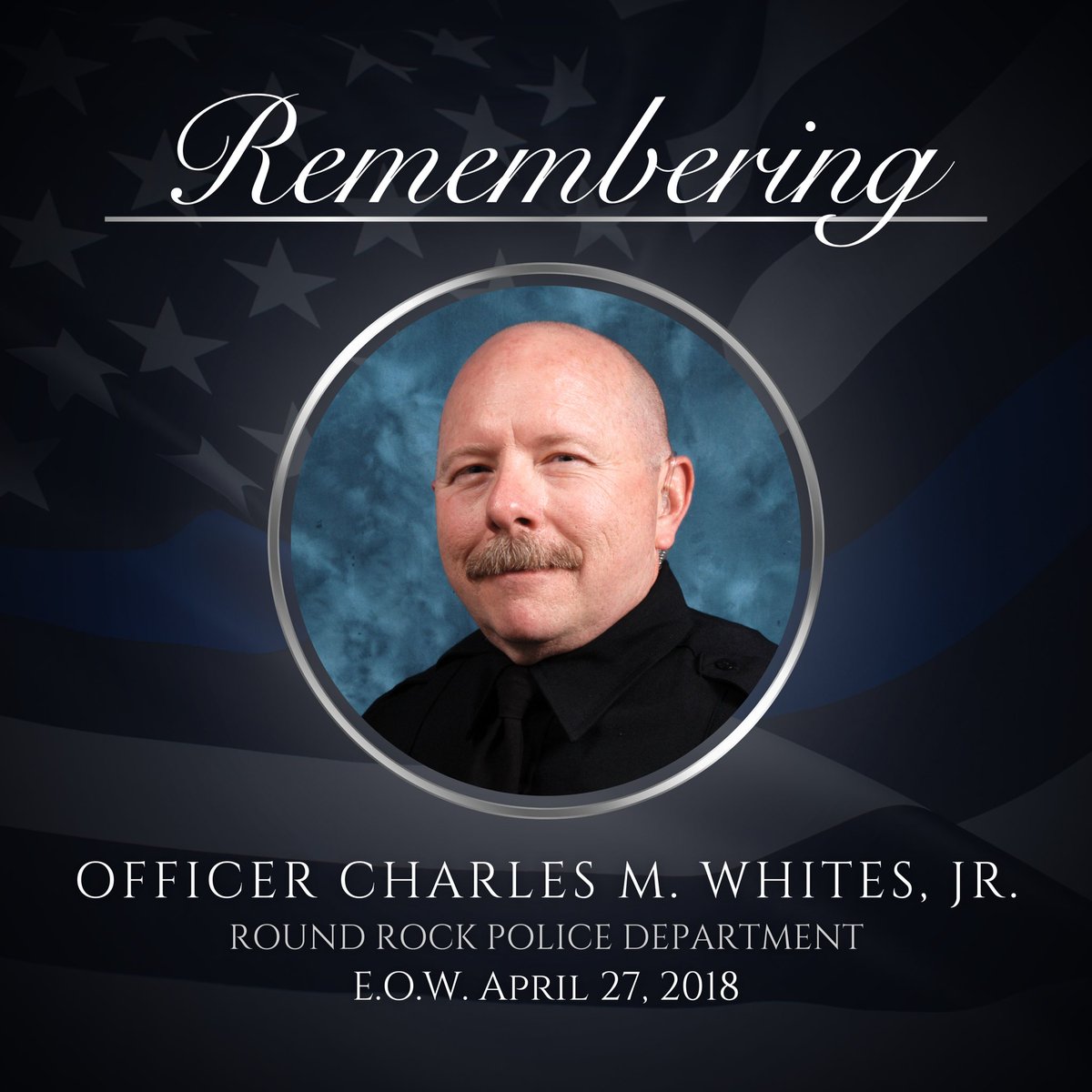 Round Rock Police (@roundrockpolice) on Twitter photo Honoring the life of Officer Charles M. Whites, Jr.
On February 25, 2018, Officer Whites was tragically struck by a vehicle while directing traffic around a crime scene. Despite lifesaving efforts, he sadly succumbed to his injuries on April 27, 2018.
Officer Whites dedicated Honoring the life of Officer Charles M. Whites, Jr.
On February 25, 2018, Officer Whites was tragically struck by a vehicle while directing traffic around a crime scene. Despite lifesaving efforts, he sadly succumbed to his injuries on April 27, 2018.
Officer Whites dedicated