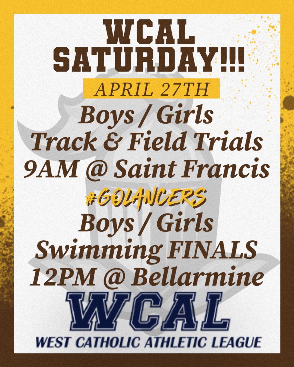 Good luck to members of the Swimming and Track & Field teams competing in WCAL events today!!! #golancers @SFHS_XCTF @SFHS_SwimDive @wcalsports