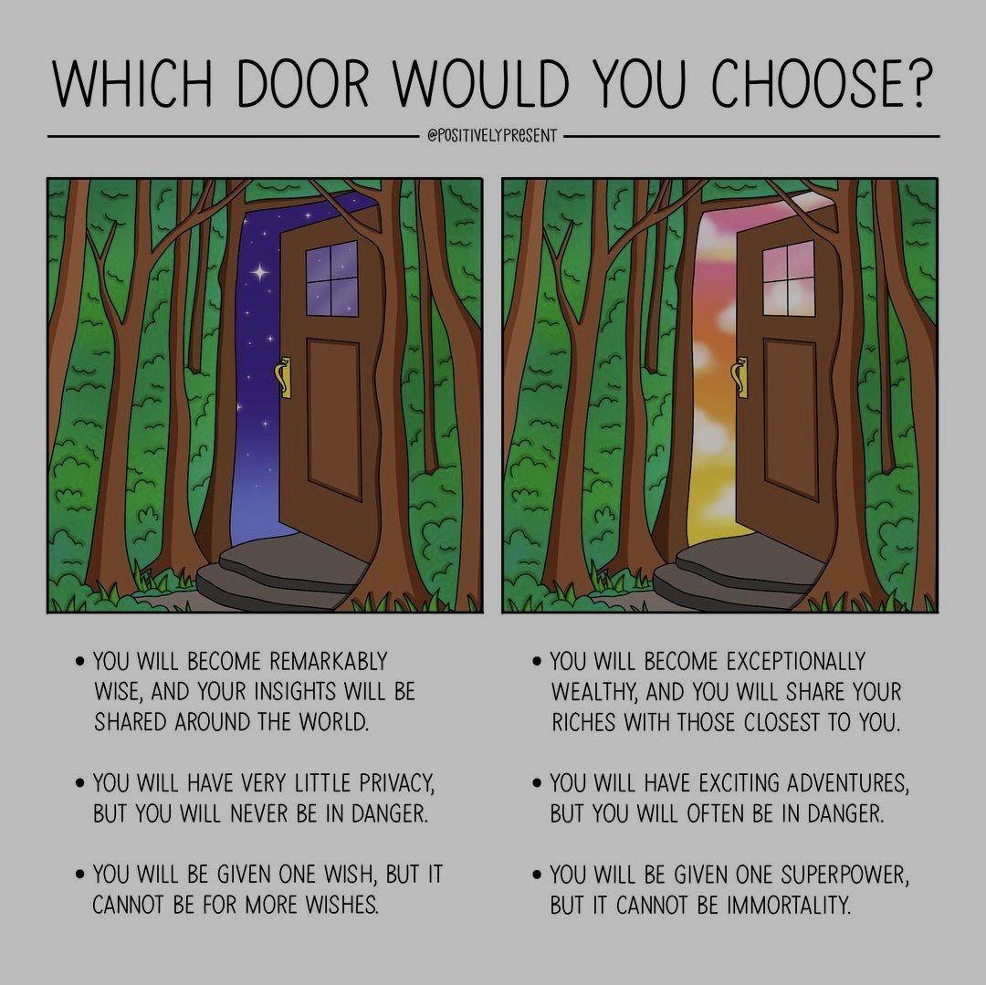 Which door would you choose and why?