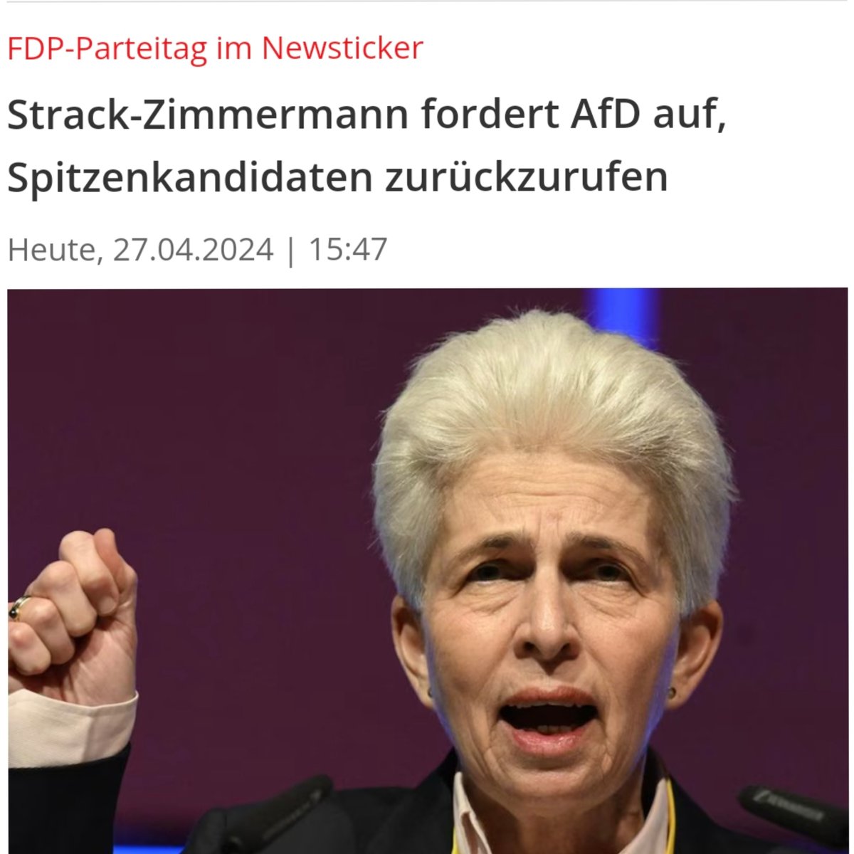 Flak-Zimmermann von der um die 5% Hürde kämpfenden Kleinstpartei #FDP fordert ....🤡 #AfD #Krah