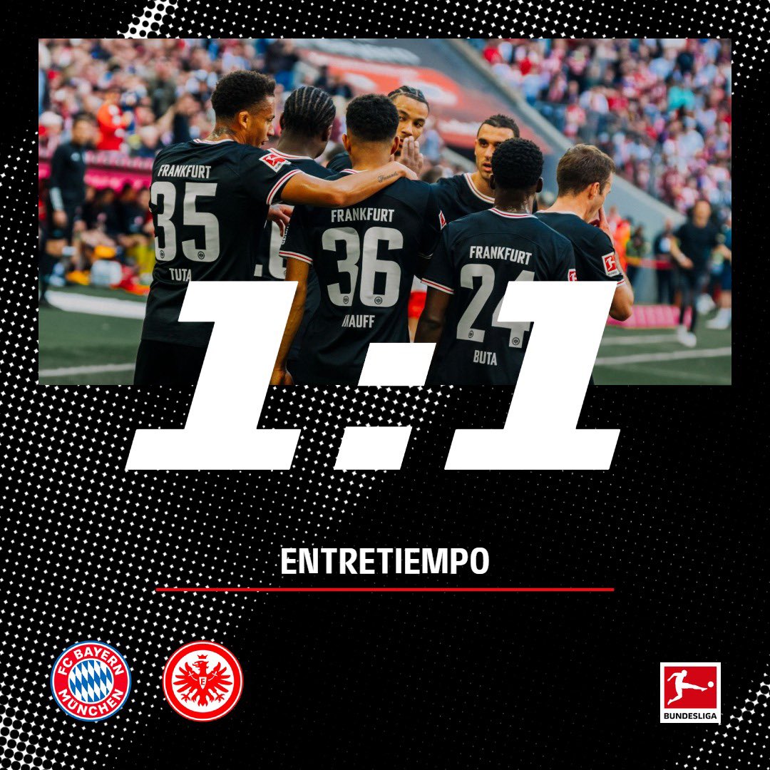 ⏸️ Nos vamos al descanso. #FCBSGE | #SGE 1️⃣:1️⃣