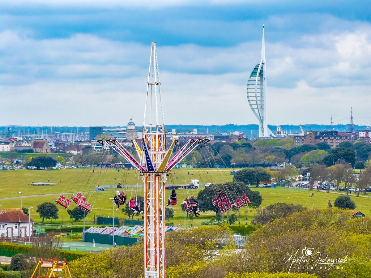 Southsea funfair with the Spinnaker Tower in the background  #portsmouth #southsea #pompey #funfair2024