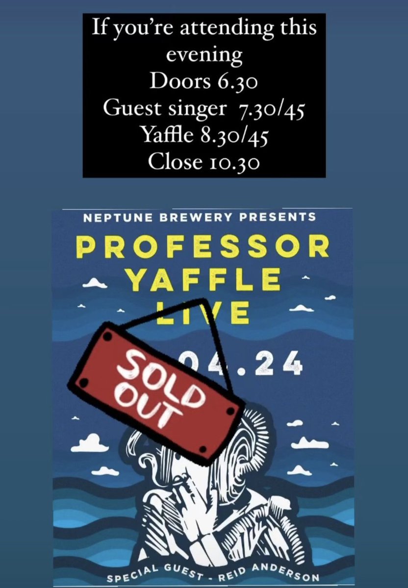 If you’re attending tonight’s @ToffeeYaffle gig please note below information, and have your tickets ready to be scanned by door staff. Cheers!