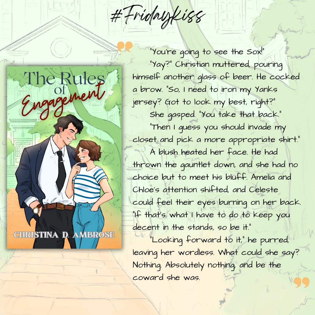 This week's #FridayKiss theme: PURR.

This is a passage is from my upcoming friends-with-benefits contemporary romance, The Rules of Engagement.

#booktok #steamybooks #indieauthors #ContemporaryRomance #friendswithbenefits #collegeromance #strangerstolovers #grumpysunshine