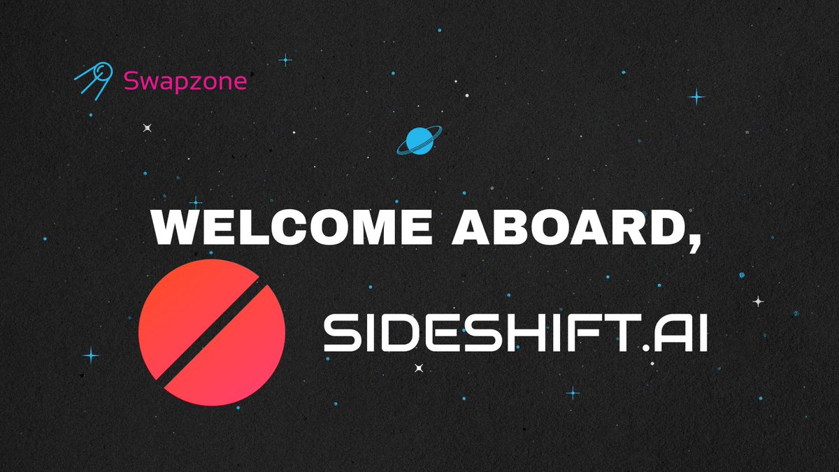 🤘New exchange on Swapzone! 🤟 🙌@sideshiftai enables HUMANS and AI to trade between BTC, ETH, SOL and 200+ other coins ✅Now available on @Swapzone_io