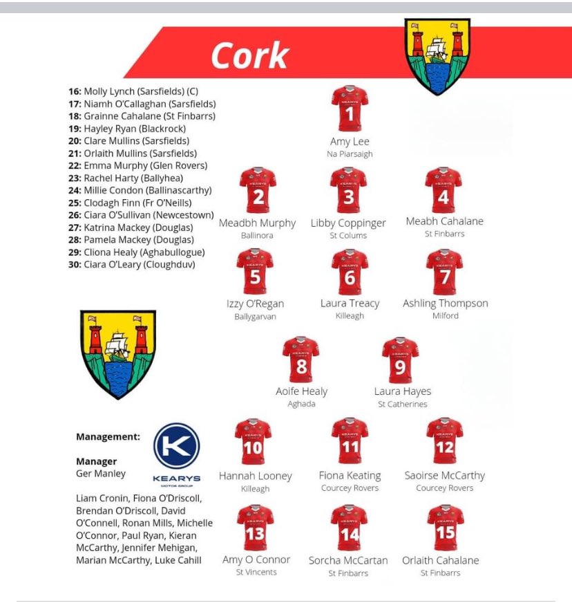 Best of luck to Hayley & @CorkCamogie Senior team as they take on Clare tomorrow in SuperValu PUC