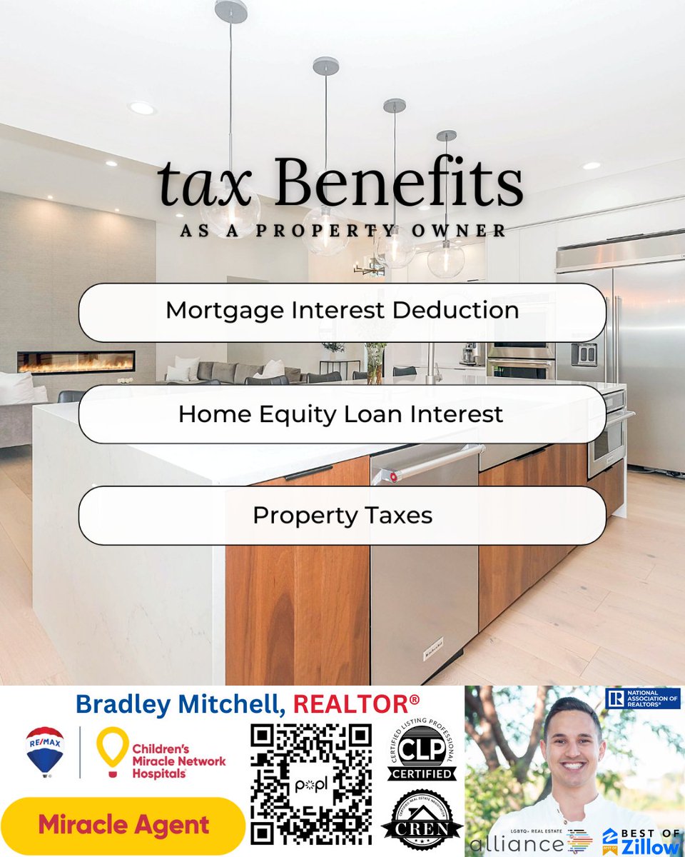 AskBradleyRE's tweet image. Tax season is upon us, and these breaks could potentially save you thousands of dollars:

💰 Mortgage interest
💰 Home improvements for medical reasons
💰 Property taxes
💰 Home office expenses (if eligible)
💰 Energy-efficient upgrades

#TwoZeroSeven #REMAXCOLLABORATIVE