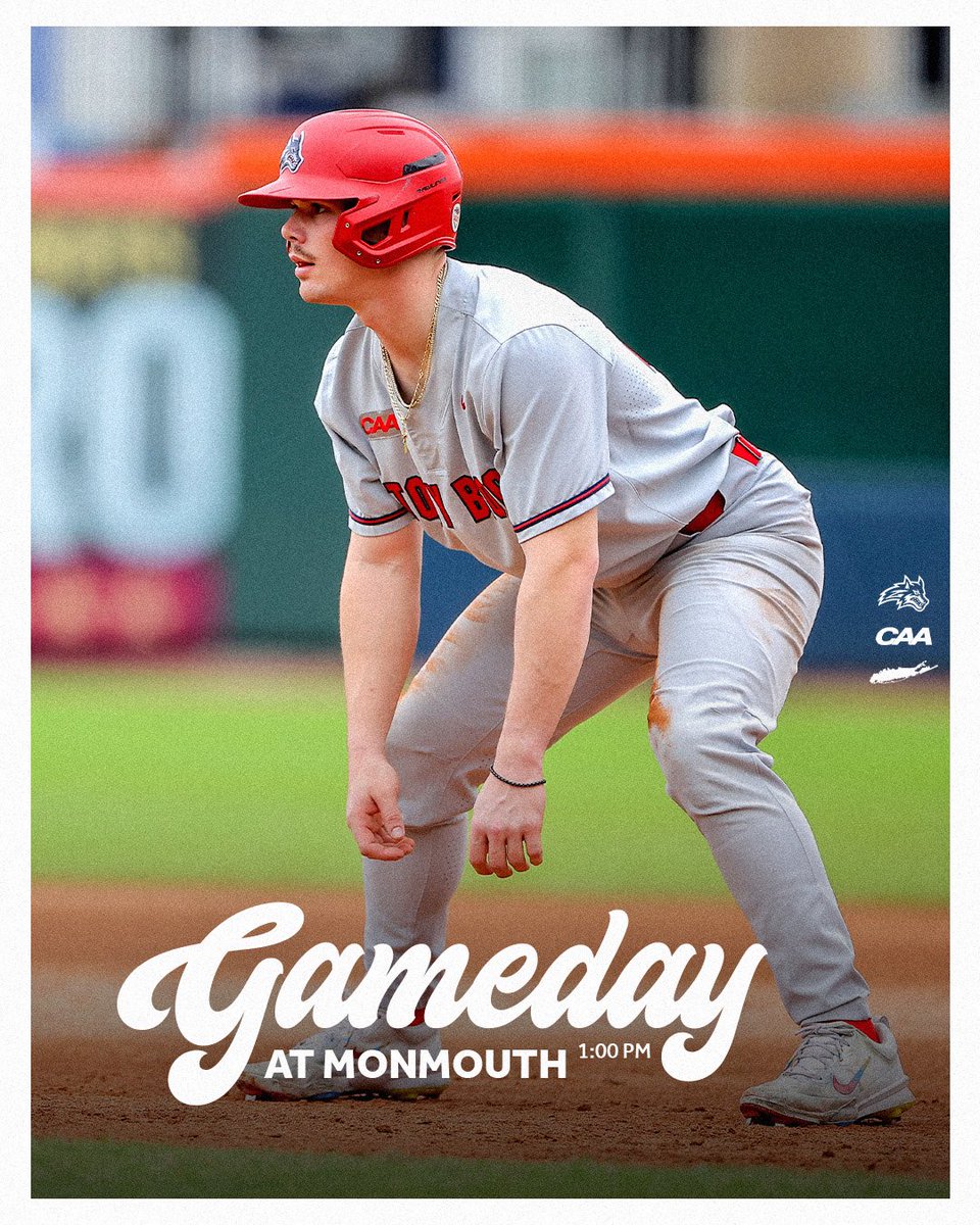 Keeping the good times rollin’ down the Shore 🤘 🆚 Monmouth ⏰ 1:00 p.m. 🏟 MU Baseball Field 📍 West Long Branch, N.J. 📊 bit.ly/3WdNbpH 📺 bit.ly/49DEnw5 🌊🐺 x #NCAABaseball x @21BrownEiring