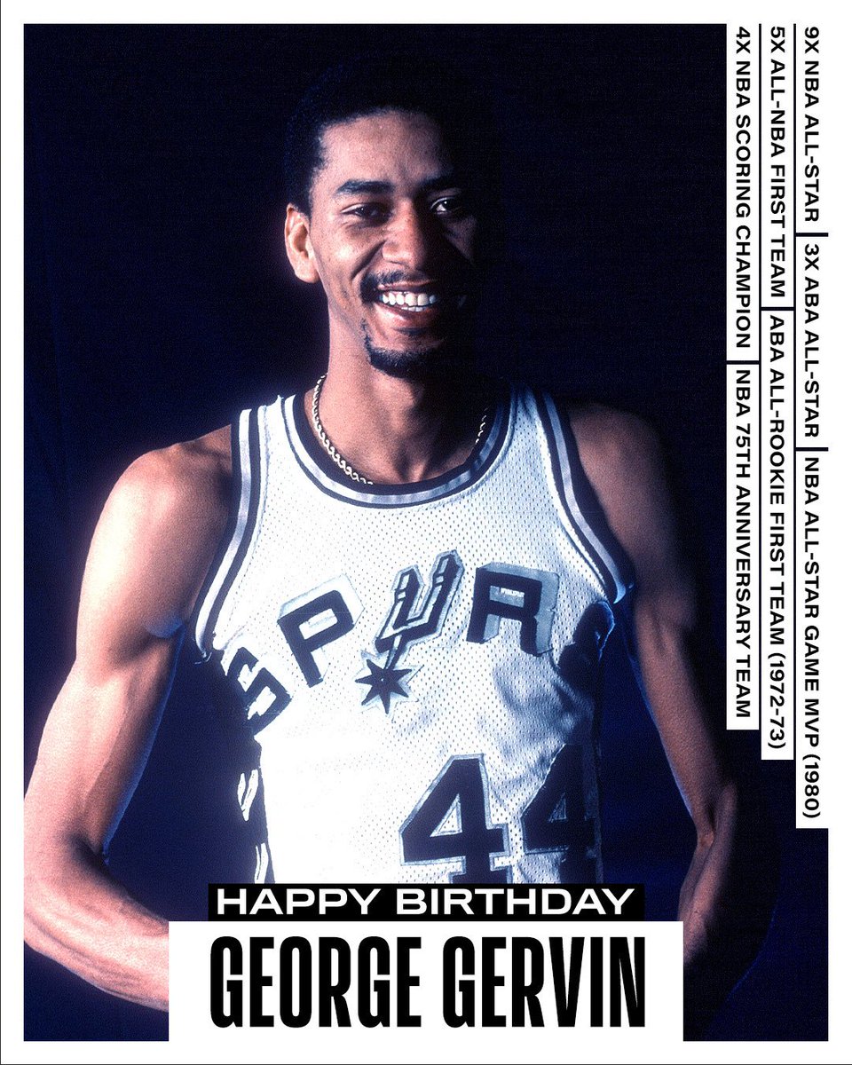 Join us in wishing a Happy 72nd Birthday to 12x All-Star, 4x NBA scoring champion and 75th Anniversary Team member... 'The Iceman,' George Gervin! #NBABDAY