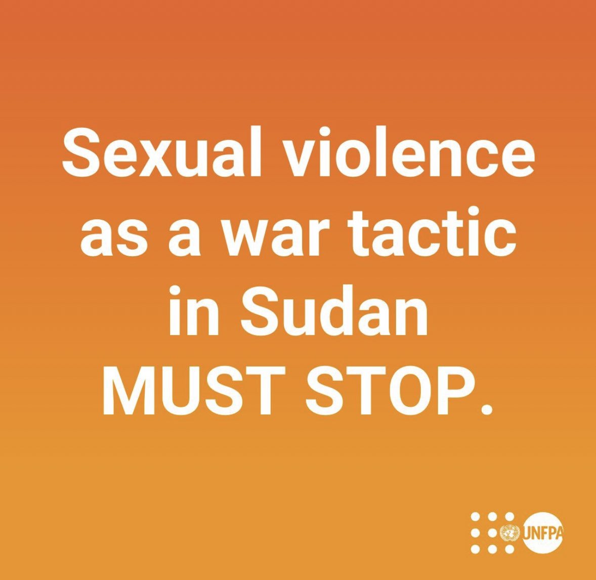Staggering levels of violence, including sexual violence, in Sudan have inflicted an intolerable toll on women & girls It is imperative that such atrocities cease immediately, with perpetrators held to account and survivors provided with essential medical & psychosocial support.