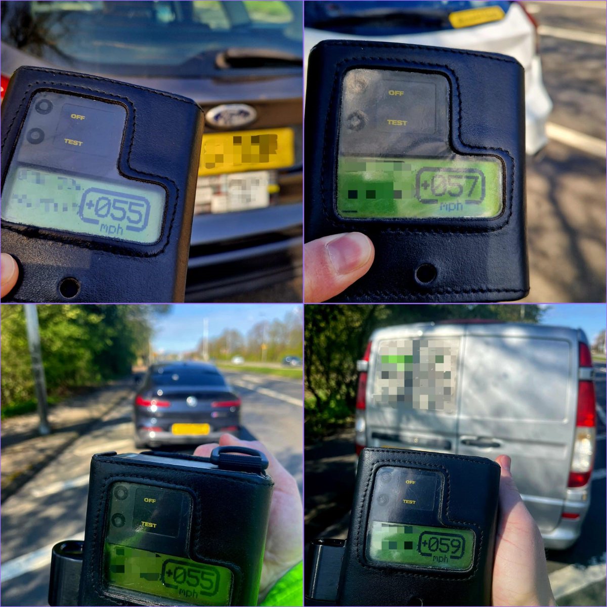#EdinburghRP completed a speed check on the A8 Glasgow Road, Edinburgh where 4 drivers were issued with conditional offers for 3 points and £100 fine for driving above the 40mph limit. #Fatal5 #WatchYourSpeed