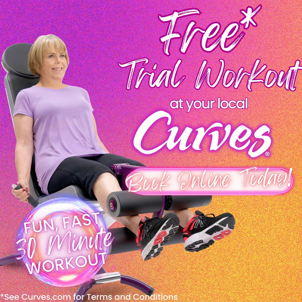 🎉 Ready to transform your health and fitness? Begin your journey with a FREE* Trial Workout at Curves. Claim your session now at curves.com/get-started and let Curves help you become the woman you’ve always wanted to be! *See Curves.com for terms and conditions.