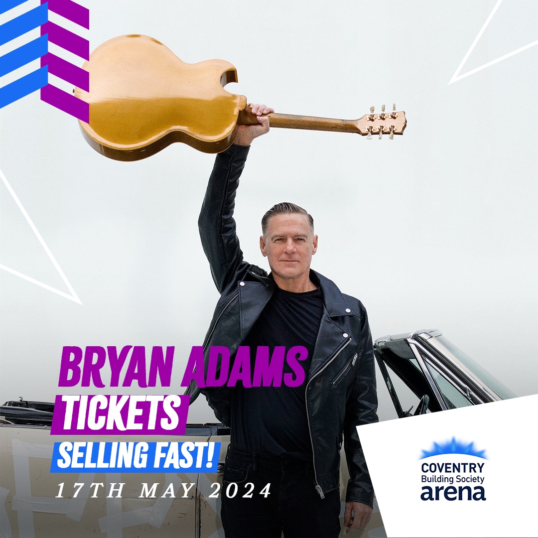 🎸 BRYAN ADAMS IS COMING TO COVENTRY! 🎸 The iconic rock legend is set to electrify the Coventry Building Society Arena on 17th May. Ready to relive 'Summer of '69'? Get your tickets now! 🎟 Tickets: eticketing.co.uk/cbsarena/