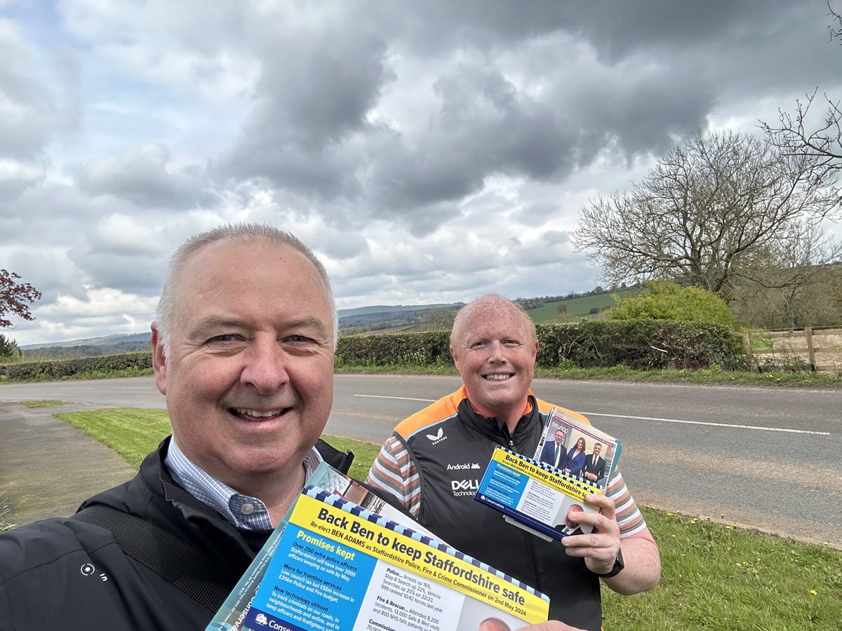 benadams4staffs's tweet photo. Getting the message out with ⁦@daveevans188⁩ in Denstone and Rocester this morning. Remember your photo ID when you go to vote on Thursday folks. Back Ben to keep Staffordshire safe. https://t.co/cguwSYuH2o