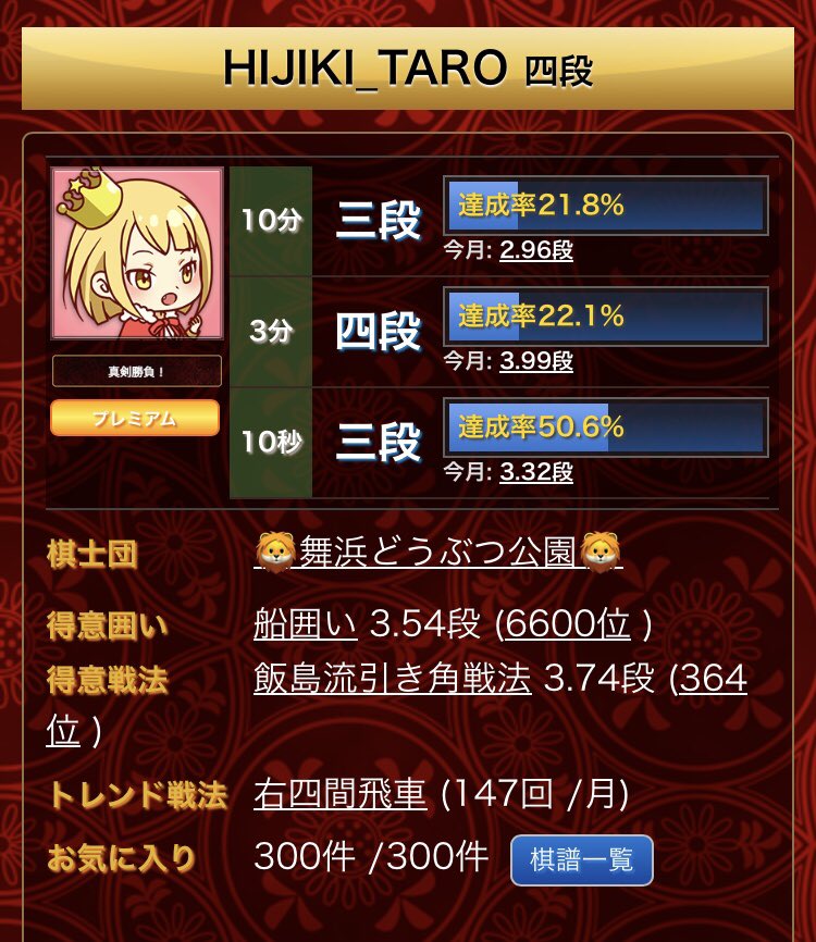 将棋ウォーズ弾丸四段に昇段しました✌️