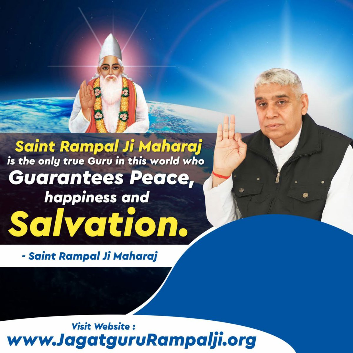 #GodMorningSaturday 
Saint Rampal Ji Maharaj
is the only true Guru in the world who Guarantees Peace, happiness and Salvation.
~ Supreme SatGuru Saint Rampal Ji Maharaj
Visit Our Satlok Ashram YouTube Channel for More Information
#SaturdayMotivation