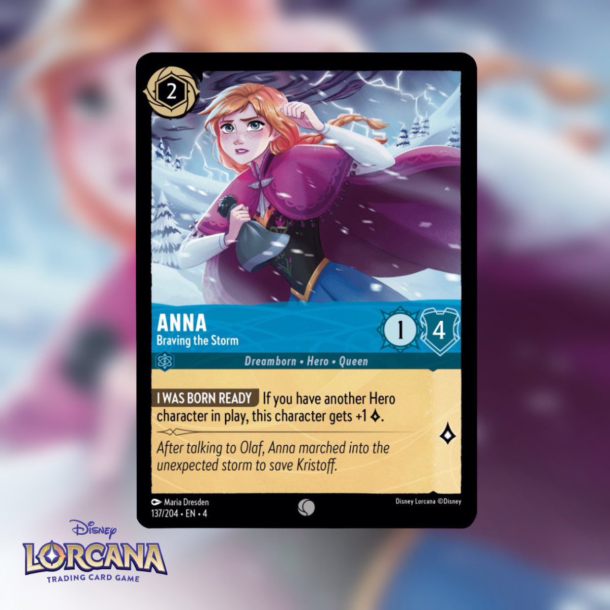 Finally I can announce that I am a Disney Lorcana artist. I want to  introduce you to the card Anna - Braving the storm that I illustrated for  Disney Lorcana. Artwork property