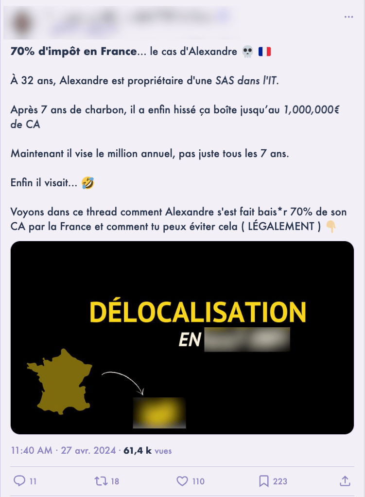 Pour contrer les 🤡 de ce réseau, heureusement qu'il y a notre ami @gabinaureche 🙏 Faites gaffe, y a vraiment des gens qui partent vivre dans des pays où il fait -20 degrés 6 mois dans l'année en pensant payer moins d'impôts pour finalement passer de 30 à 25%.