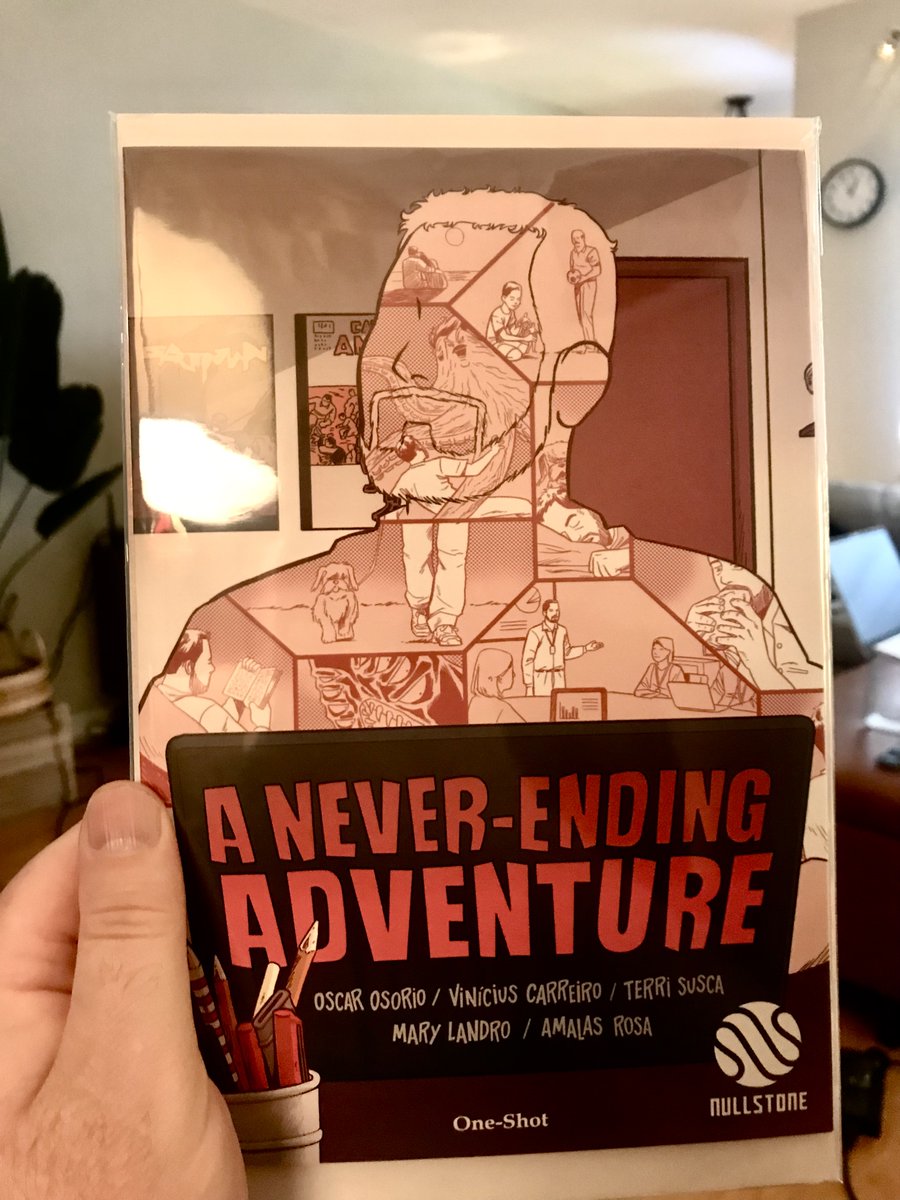 I just received my physical copy of A Never Ending Adventure! Shout out to the creative team for bringing this comic to life: W: @Oscarom29 A: @vinicius_draw, @AmalasRosa @wnikeartist @mlandartt E: @CBDevin95