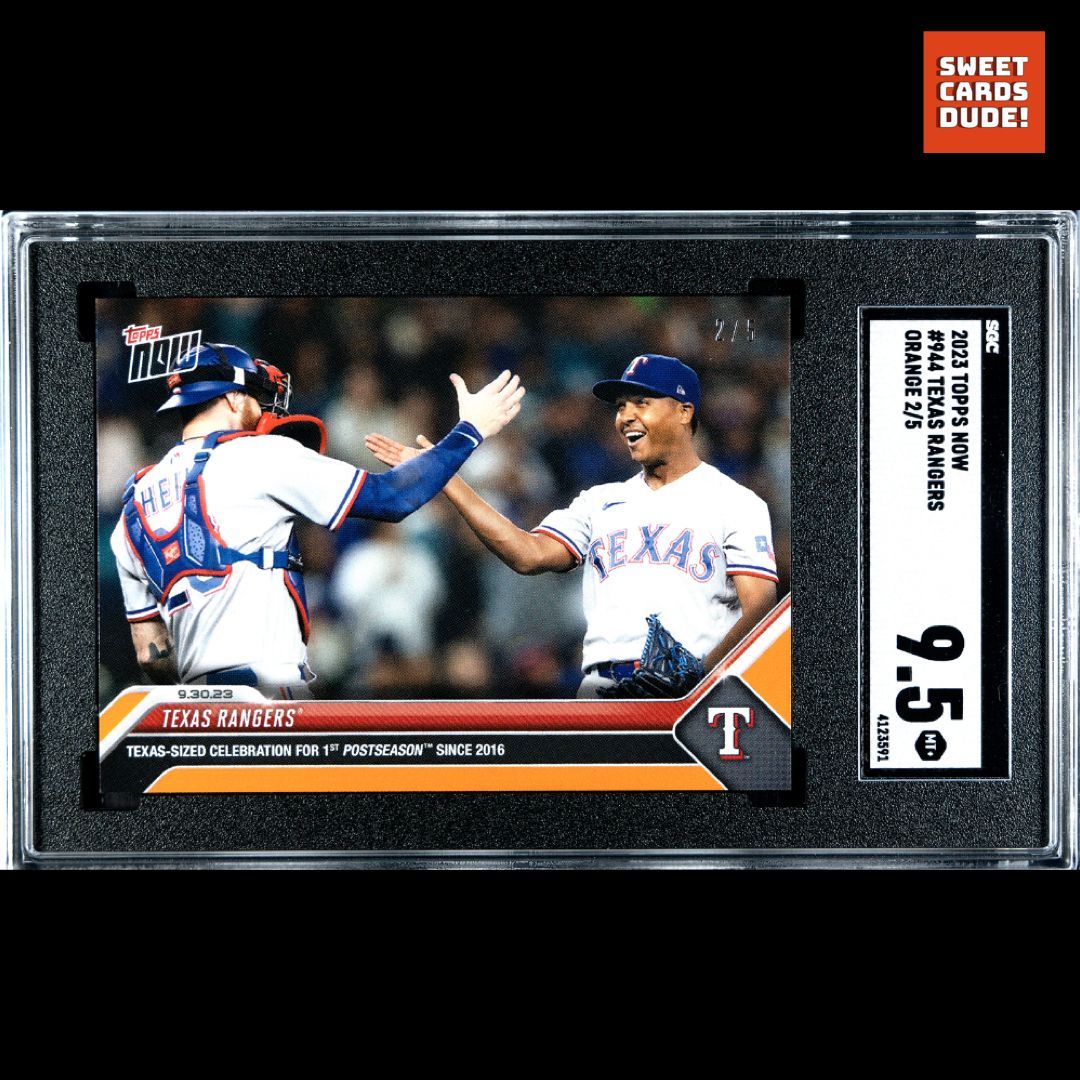 2023 @topps Now Texas Rangers Orange 2/5, Texas Sized Celebration for 1st Postseason since 2016

 #packopening #sportscards #whodoyoucollect #breaks #thehobby #collecting #sportscardsforsale #Sportscardcollecting #sportscardinvesting #SweetCardsDude