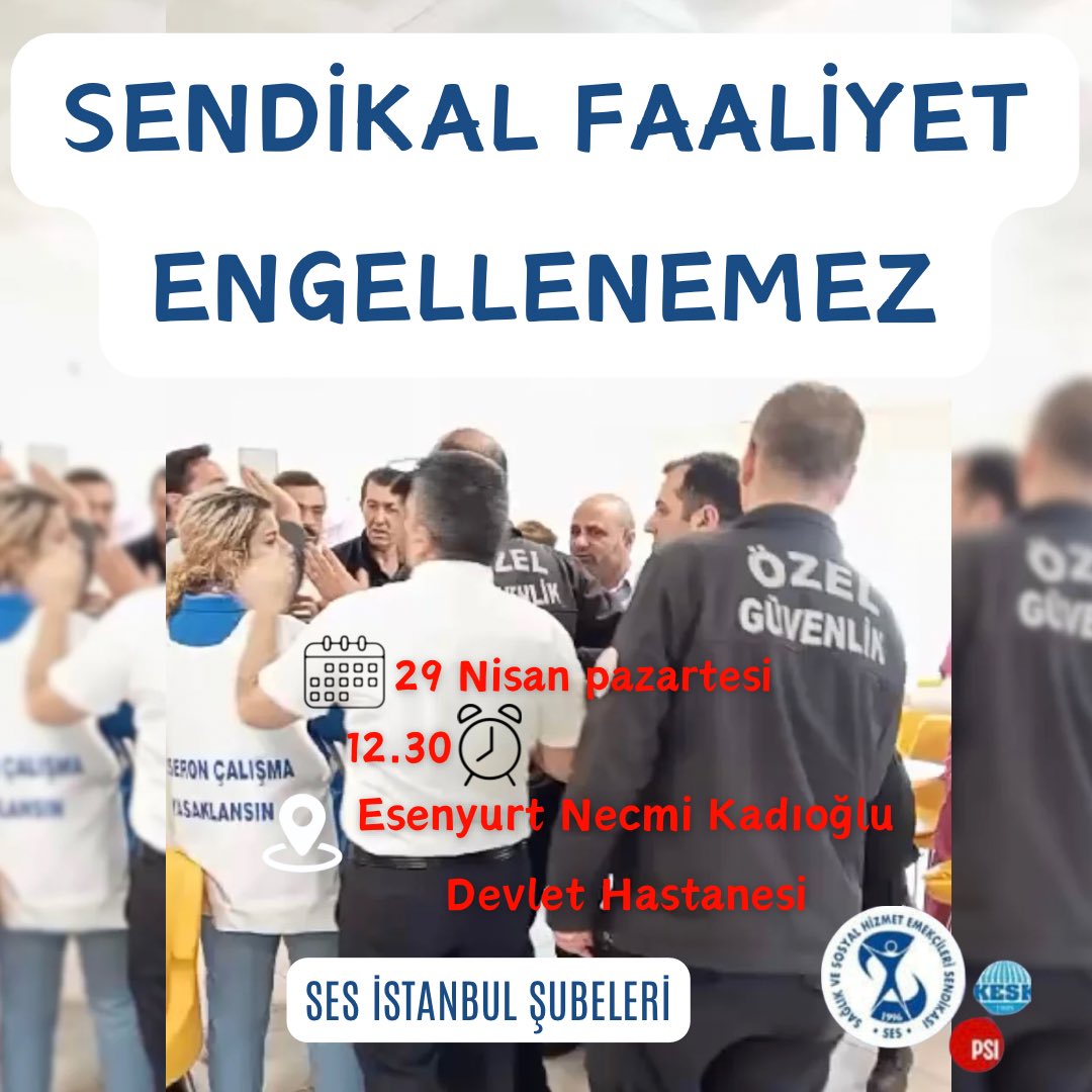 sesbakirkoysube's tweet photo. 71 sağlık emekçisinin zehirlendiği ve 1 Mayıs çalışmalarımıza yönelik gerçekleşen saldırının olduğu Esenyurt Necmi Kadıoğlu Devlet Hastanesi önünde SESimizi engelleyemeyeceklerini basına  ve kamuoyuna bir kez daha duyuracağız.
#1MayıstaTaksimdeyiz
#EsenyurtDevletteBaşhekimŞiddeti https://t.co/JYE8ZjI2Wd