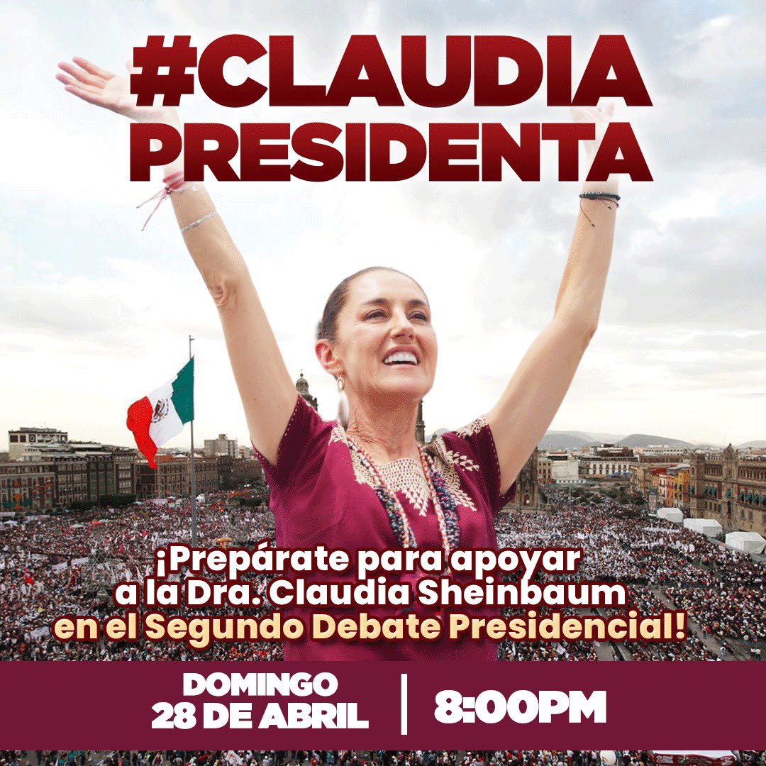 No te pierdas mañana el debate #ClaudiaPresidenta