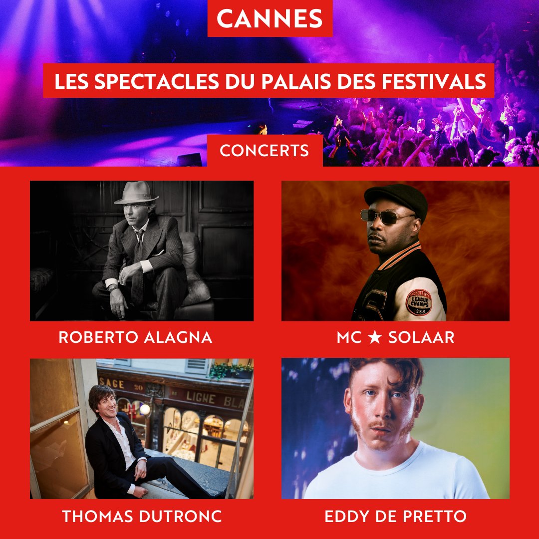 🔴 [LIVE] Place aux Concerts 🎶 Enfin, de très grands artistes viendront fouler les scènes cannoises, avec entre autres : ◾ 6 octobre 2024 : MC⭐SOLAAR ◾ 18 janvier 2025 : “Hors-la-loi” avec Roberto Alagna ◾ 23 janvier 2025 : Ibrahim Maalouf avec l’Orchestre national de…