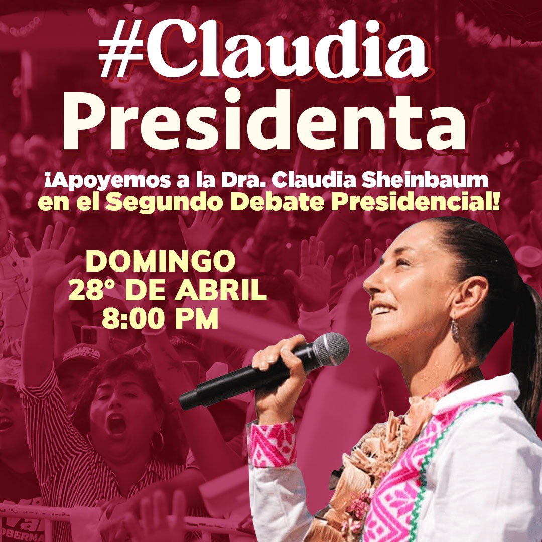 No te pierdas mañana el debate #ClaudiaPresidenta