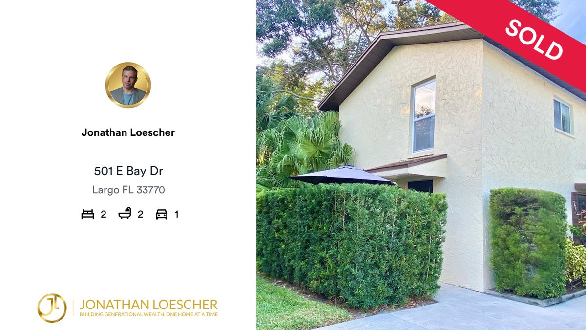 🛌 2 🛀 2 🚘 1
📍 501 E Bay Dr, Largo, FL, 33770

My latest sale on RateMyAgent.

rma.reviews/JMIANXAUoYoL

...
#ratemyagent #realestate #LPT_REALTY