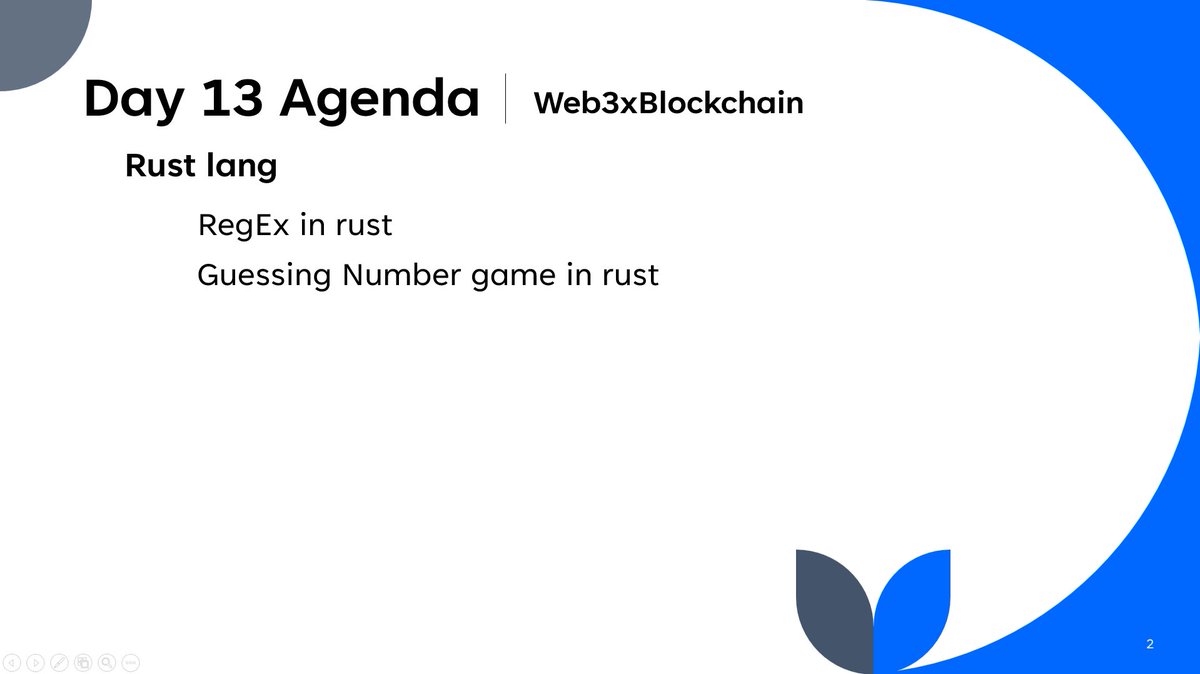 mishaldotrwa's tweet image. 🚀Day 13 of #100DaysOfBlockchainWeb3
Today's @rustlang learning journey:
Today's Rust learning journey:
🔍 Explored RegEx in Rust
🎲 Created a Guessing Number game
Exciting to see the progress! 💻🚀 #RustLearning"
@rustlang
@kirat_tw
@KshitijWeb3
#web3 #blockchain