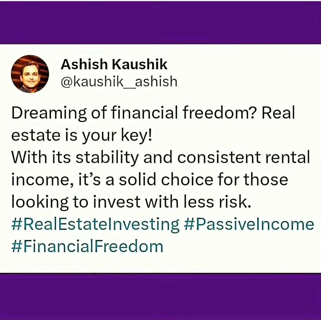 Dreaming of financial freedom? Real estate is your key! With its stability and consistent rental income, it’s a solid choice for those looking to invest with less risk. #RealEstateInvesting #PassiveIncome #financialfreedomstartshere