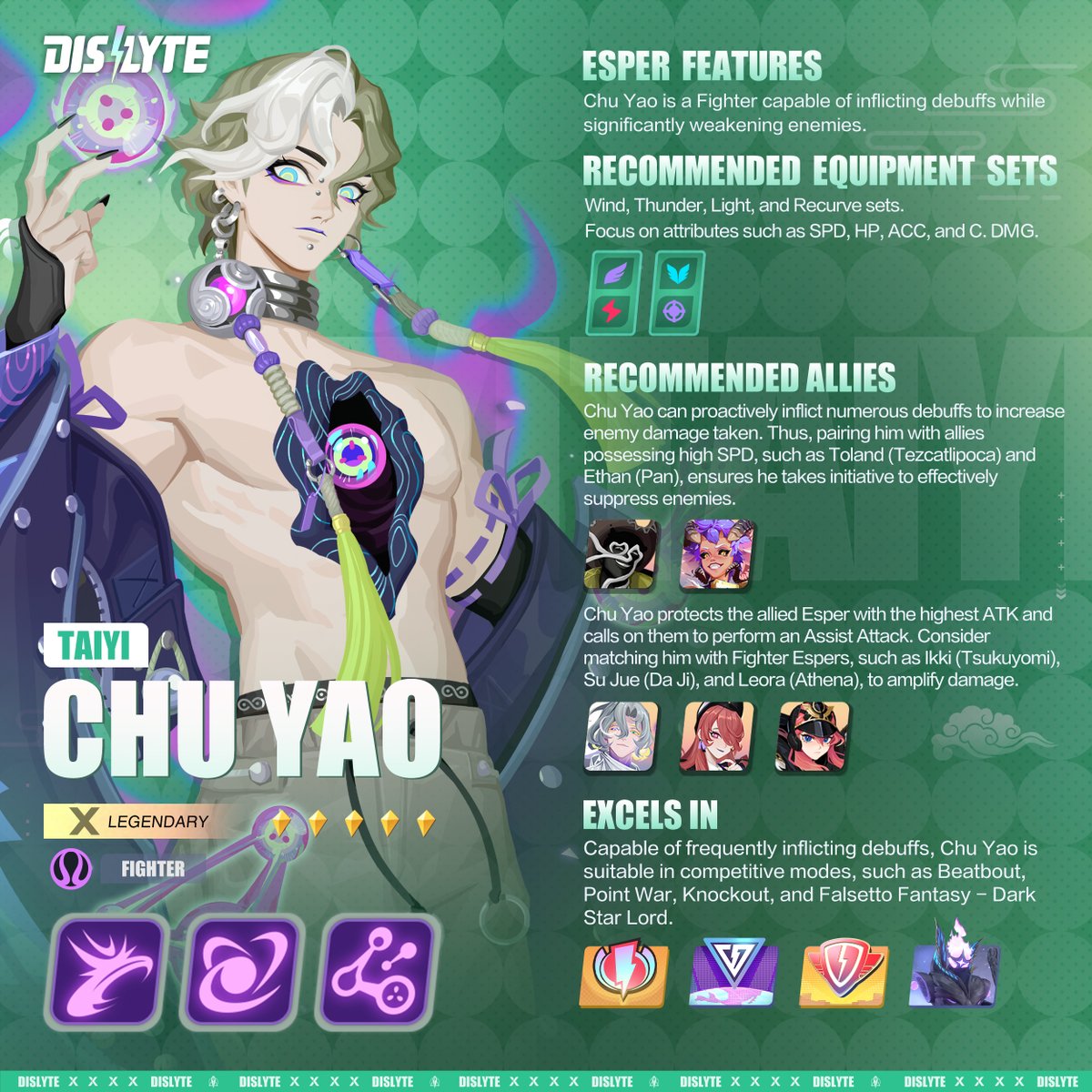 How to make the best use of Chu Yao (Taiyi) The new Esper, Chu Yao (Taiyi), joins the fray! Let's see how to best use his strengths for the squad! #Dislyte #シンネオ #디스라이트 #众神派对 #ChuYao #Taiyi