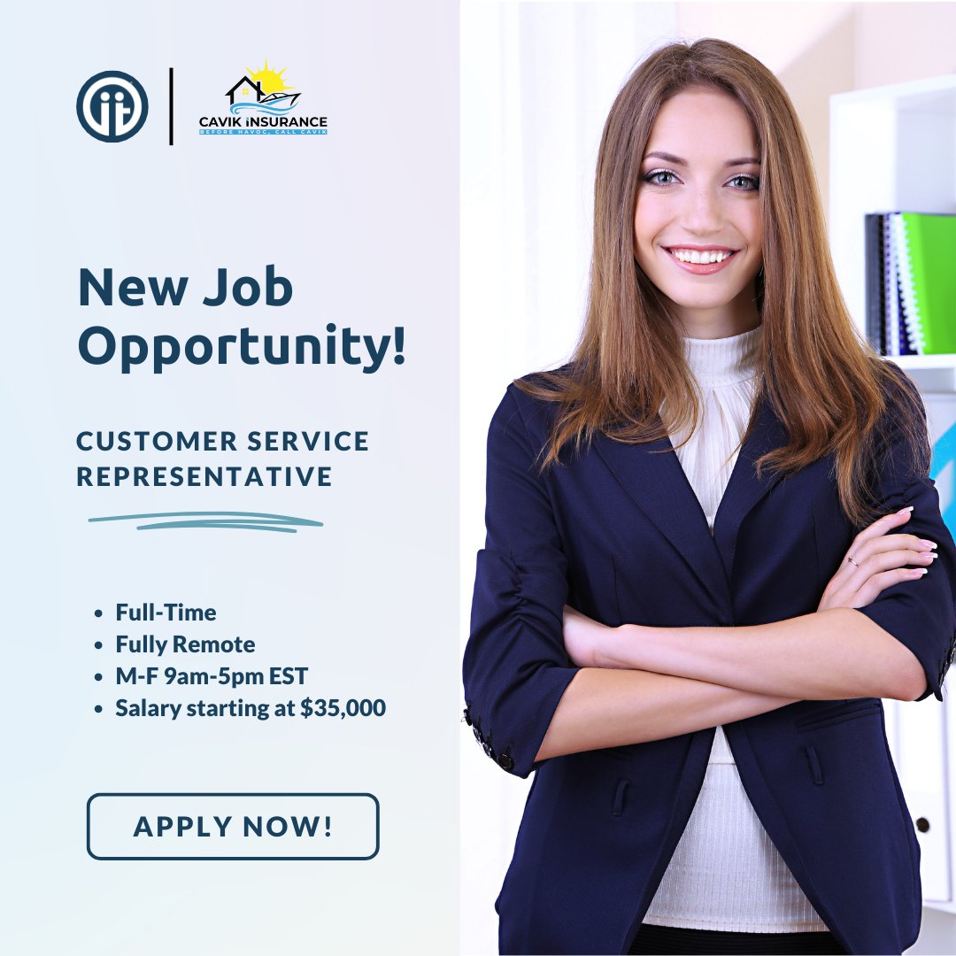 NOW HIRING Customer Service Representative ✨Full-Time ✨Fully Remote ✨M-F 9am-5pm EST ✨Salary starting at $35,000 To apply and learn more about this position visit our website at hubs.la/Q02vfw7Q0 #apply #nowhiring #militaryspouse #milspouse #job #remotework
