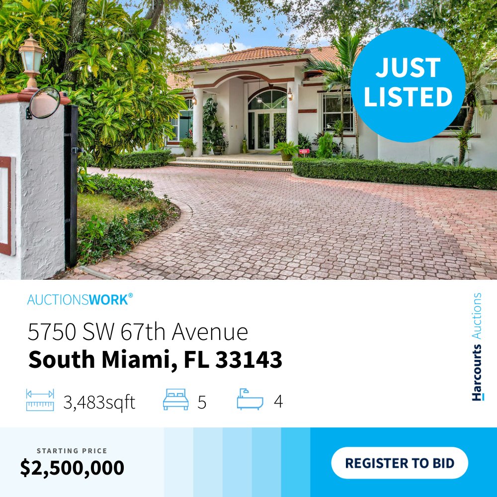 🏡 JUST LISTED! 🏡 Dazzle in the charm of this stunning Mediterranean home, nestled in the heart of the Beverly Hills subdivision in South Miami! #RethinkRealEstate #HarcourtsAuctions #AuctionsWork #ForSale #PropertyAuction #SouthMiami #LuxuryLiving #RealEstateInvestment #Airbnb