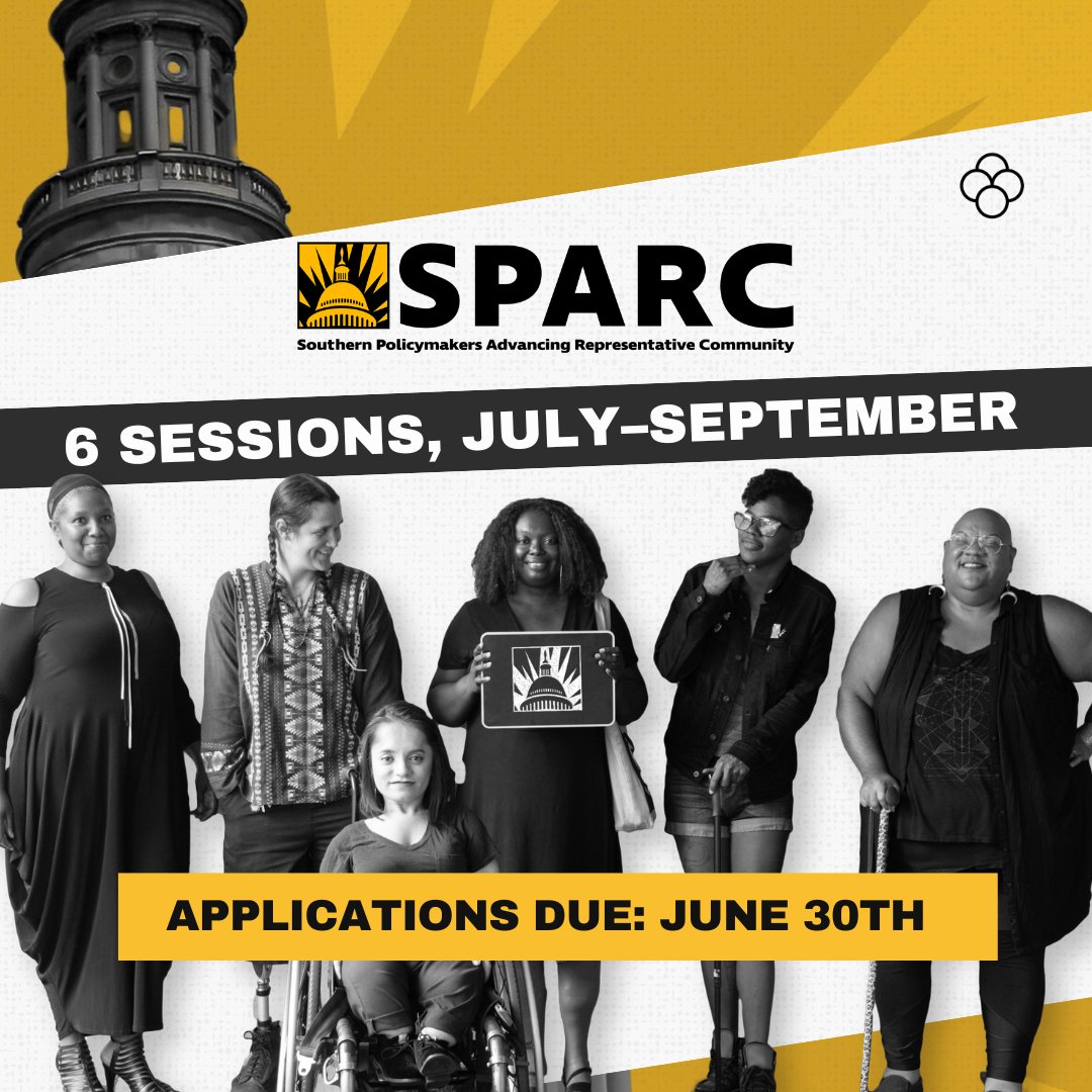 We’re excited to announce our 2024 Southern Policymakers Advancing Representative Community (SPARC) fellowship for elected officials across 14 Southern states. SPARC takes place via Zoom from July to September. [1/2]