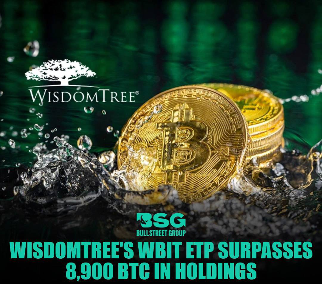 🚨WisdomTree's WBIT ETP Surpasses 8,900 #BTC in Holdings.