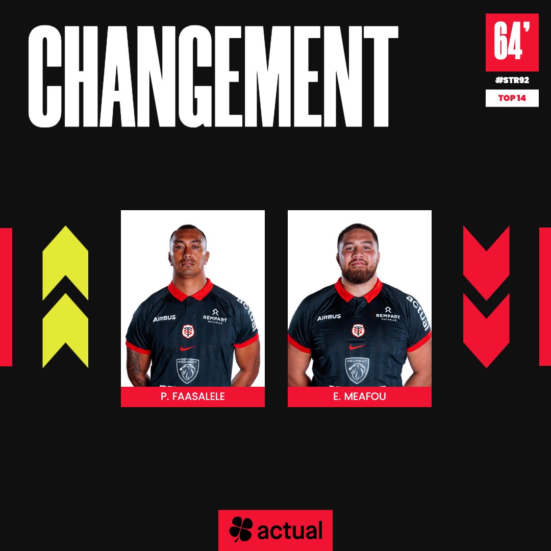 🔄 Changement ! -Sortie d'Emmanuel Meafou -Entrée de Piula Faasalele #STR92