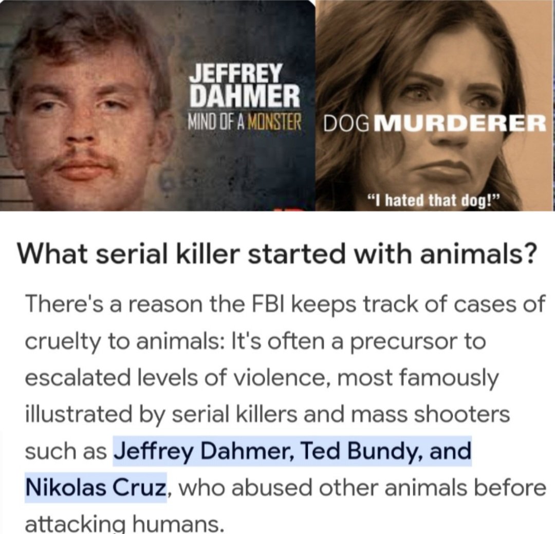 #GOP has their head up their arses. #KristiNoem #DonaldTrumpJr #JeffreyDahmer it's #guns guns guns. #SerialKillers/#psychopaths start out killing poor defenseless animals, then on to school shootings, right #KristiNoemIsAMonster? Pro-life don't matter to them. Thots & prayers huh