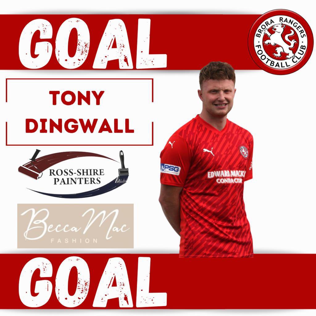 🔴 3 - 0 ⚪️ 30’ GOOOOOOALLLL Bang on half an hour and Brora have their third with a great cross from the left hand side and Tony is there to head through the GK’s legs
