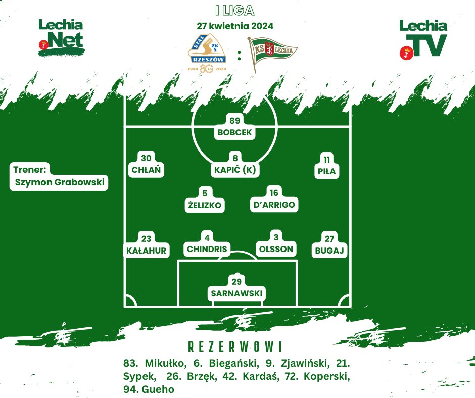 Lechianet's tweet photo. Poznaliśmy wyjściową "11" na mecz ze Stalą Rzeszów! 🔥 #LGDSTA https://t.co/ShBBr1D1Tf