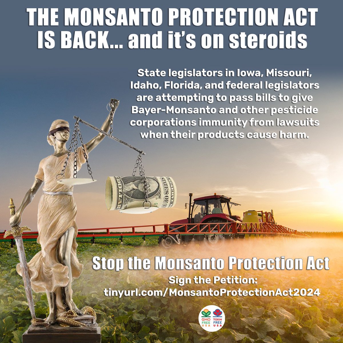 The first Monsanto Protection Act was overturned in 2013. We did it before and we can do it again! Your voice matters. Read more and take action today: tinyurl.com/MonsantoProtec…