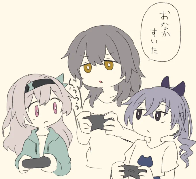 夜中まで遊んでて夜食に手を出す星ホタル銀狼の落書き 