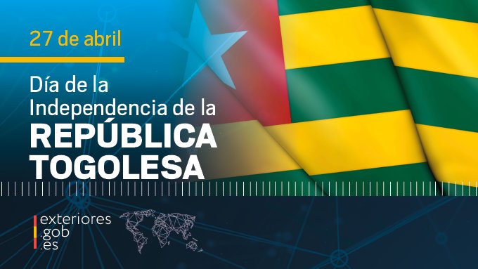 Joyeuse Fête de l'Indépendance  au Gouvernement et au peuple du #Togo 🇹🇬 ! @TogoOfficiel @GouvTg @rdussey @club_cervantes @Casaafrica