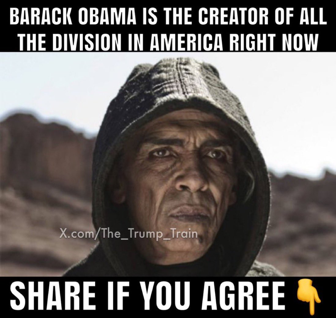 Barack Obama is the creator of all the division in America right now. Do you agree?? 👇