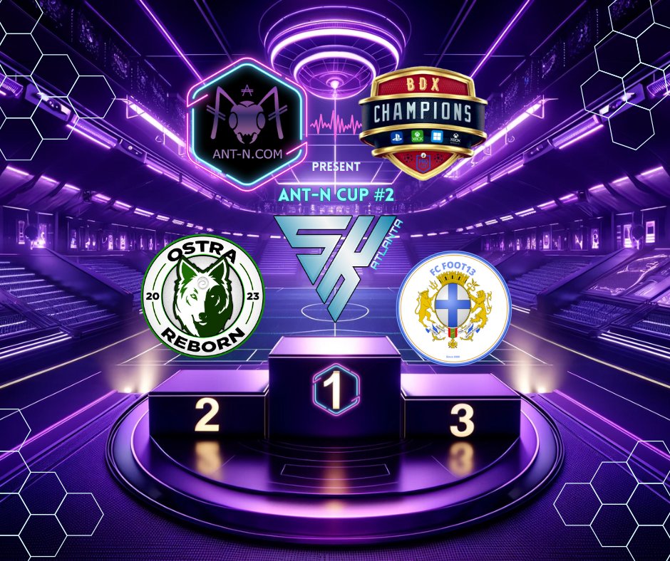 🚀 Félicitations aux vaillantes équipes de la ANT-N Cup👾 #2, en collab avec <a href="/BDXeSPORT33/">BDX eSPORT</a>⚽️

🎉  🏆 Voici nos champions : 
1️⃣ <a href="/SKATLANTA1/">SK ATLANTA</a>  - Les maîtres du terrain! 🏆
2️⃣ <a href="/Ostra_Reborn/">Ostra Reborn</a>  - Des adversaires redoutables!
3️⃣ <a href="/FC_FOOT13/">FC FOOT13</a>  - Ils complètent notre trio de tête!  

Restez